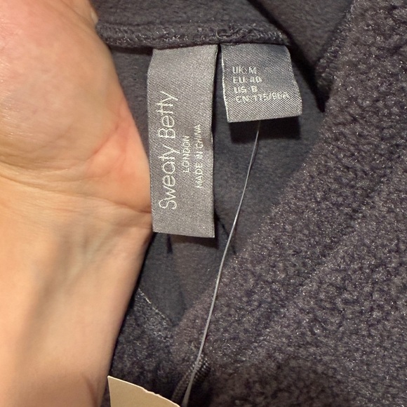 New Sweaty Betty Plush Drawstring Hoodie Medium M Urban Grey Layering Cozy Fall - Picture 9 of 13
